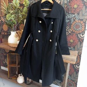 GUESS Women's Elegant Black Trench Coat